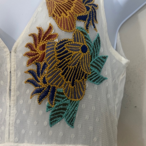 Lulu's Ivory Maxi Dress with Multicolor Embroidery - Picture 2 of 6